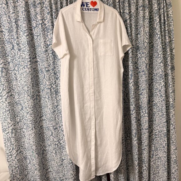 European linen maxi shirtdress XL- Garnet Hill - Picture 2 of 4